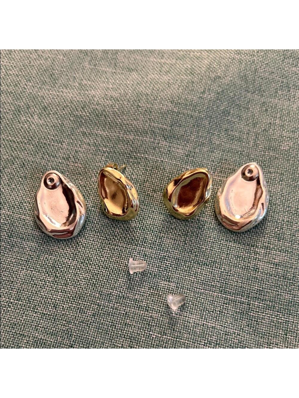 Elegant Gold and Silver Women's Earrings